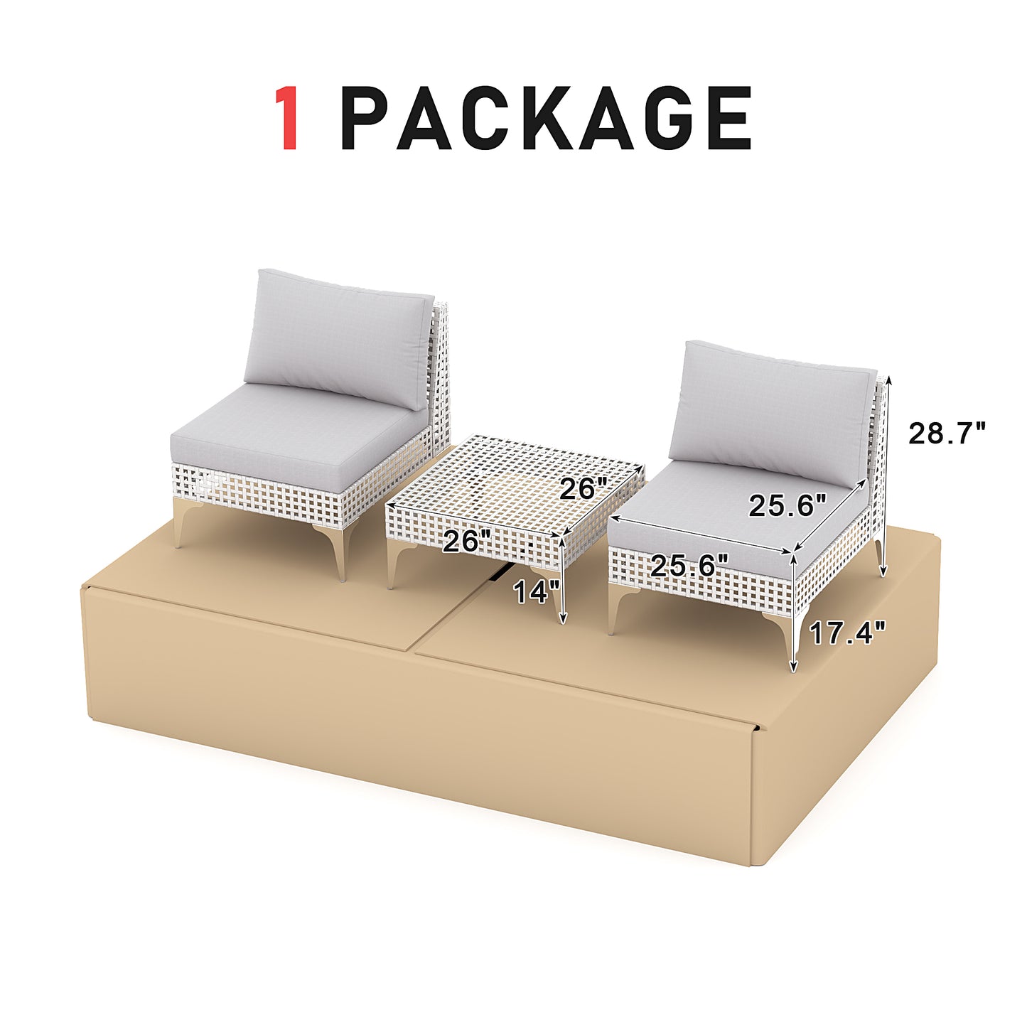 Radiata Modular Patio Furniture Set with Fire Pit Table, Outdoor Sectional High Back Wicker Couch Set, Grey Cushions