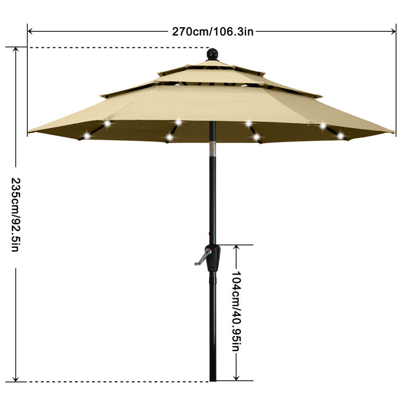106.3'' Lighted Market Umbrella