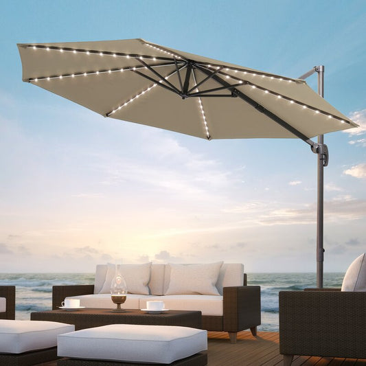 120'' Lighted Cantilever Umbrella