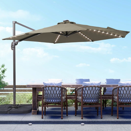 120'' Lighted Cantilever Umbrella