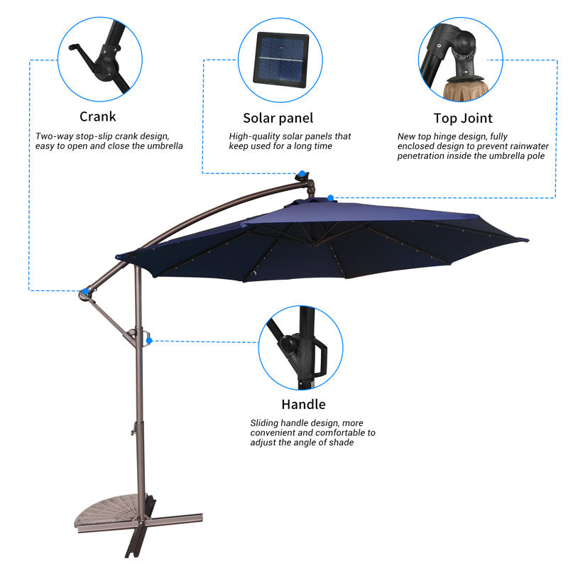 120'' Lighted Cantilever Umbrella