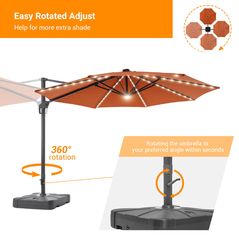 132'' Lighted Cantilever Umbrella
