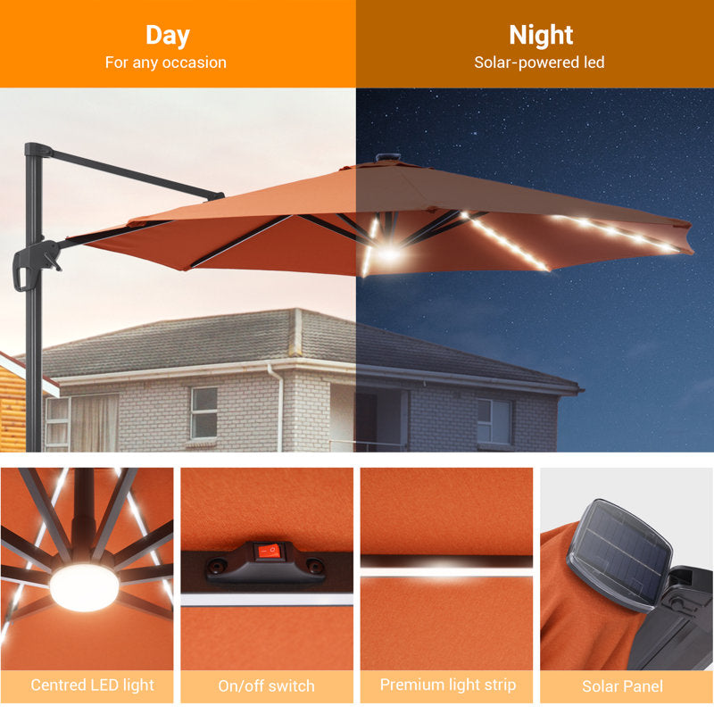 132'' Lighted Cantilever Umbrella