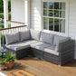 RADIATA 2-Piece Patio Furniture Set, Heavy-Duty 500 lbs Outdoor Sectional, L-Shaped Wicker Sofa with 1 Corner & 3 Armless Chairs for Porch, Deck, Backyard