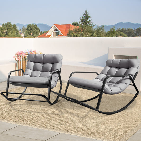 RADIATA Beige Oversized Indoor Outdoor Rocking Papasan Lounge Reclining Chair with Footrest 1 PC