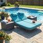 RADIATA 51.2" 2-Person Outdoor Double Chaise Lounge Outdoor Daybed With Independent 5-Position Backrests, 4.1" Cushions, 800 lb Capacity, Patio Chaise Lounge Chair,Dark Gray