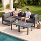 RADIATA 6pcs Outdoor Aluminum Furniture Set with 29" Seats, Oversized Modular Conversation Set Sectional Sofa, 500 lb Capacity,4" Cushions, 2 Corner&2 Armless Chairs&2 Tables
