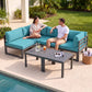 RADIATA 6pcs Outdoor Aluminum Furniture Set with 29" Seats, Oversized Modular Conversation Set Sectional Sofa, 500 lb Capacity,4" Cushions, 2 Corner&2 Armless Chairs&2 Tables