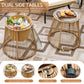 RADIATA Outdoor BOHO Natural Wicker Patio Furniture Set with Beige Cushions