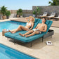 RADIATA 51.2" 2-Person Outdoor Double Chaise Lounge Outdoor Daybed With Independent 5-Position Backrests, 4.1" Cushions, 800 lb Capacity, Patio Chaise Lounge Chair,Dark Gray