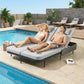 RADIATA 51.2" 2-Person Outdoor Double Chaise Lounge Outdoor Daybed With Independent 5-Position Backrests, 4.1" Cushions, 800 lb Capacity, Patio Chaise Lounge Chair,Dark Gray