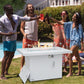 RADIATA Outdoor 43'' Rectangular White Aluminum Propane Fire Pit Table 55,000 BTU Output Safe Certified