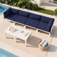 RADIATA 6pcs Outdoor Aluminum Furniture Set with 29" Seats, Oversized Modular Conversation Set Sectional Sofa, 500 lb Capacity,4" Cushions, 2 Corner&2 Armless Chairs&2 Tables