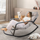 RADIATA Beige Oversized Indoor Outdoor Rocking Papasan Lounge Reclining Chair with Footrest 1 PC