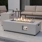 RADIATA 42" Rectangular Fire Pit Table with Tank Table, 50000BTU Patio Fire Pit Table with Rain Cover, Outdoor Natural Gas/Propane Firepit Table