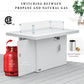 RADIATA Outdoor 43'' Rectangular White Aluminum Propane Fire Pit Table 55,000 BTU Output Safe Certified