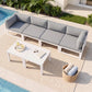 RADIATA 6pcs Outdoor Aluminum Furniture Set with 29" Seats, Oversized Modular Conversation Set Sectional Sofa, 500 lb Capacity,4" Cushions, 2 Corner&2 Armless Chairs&2 Tables