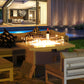 RADIATA Outdoor 43'' Rectangular White Aluminum Propane Fire Pit Table 55,000 BTU Output Safe Certified