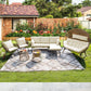 RADIATA Outdoor BOHO Natural Wicker Patio Furniture Set with Beige Cushions