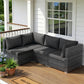 RADIATA 2-Piece Patio Furniture Set, Heavy-Duty 500 lbs Outdoor Sectional, L-Shaped Wicker Sofa with 1 Corner & 3 Armless Chairs for Porch, Deck, Backyard