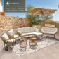 RADIATA Outdoor BOHO Natural Wicker Patio Furniture Set with Beige Cushions