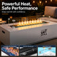 RADIATA 42" Rectangular Fire Pit Table with Tank Table, 50000BTU Patio Fire Pit Table with Rain Cover, Outdoor Natural Gas/Propane Firepit Table