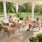 RADIATA Patio Boho Furniture sets Wicker Outdoor Sofa Conversation Set, Natural