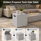 RADIATA 42" Rectangular Fire Pit Table with Tank Table, 50000BTU Patio Fire Pit Table with Rain Cover, Outdoor Natural Gas/Propane Firepit Table