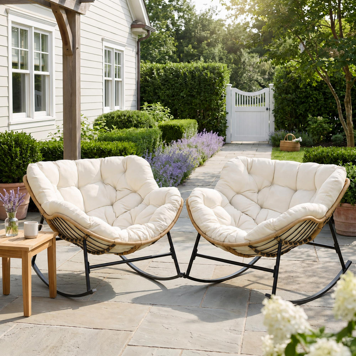 RADIATA Outdoor Indoor Papasan Rocking Chair Oversized Wicker Royal Rocking Chair