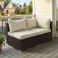 RADIATA 2-Piece Patio Furniture Set, Heavy-Duty 500 lbs Outdoor Sectional, L-Shaped Wicker Sofa with 1 Corner & 3 Armless Chairs for Porch, Deck, Backyard