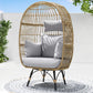 FINCATI Oversized Boho Stationary Wicker Natural Yellow Egg Chair for Garden, Backyard, Living Room, Durable 440lbs Capacity