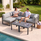 RADIATA 6pcs Outdoor Aluminum Furniture Set with 29" Seats, Oversized Modular Conversation Set Sectional Sofa, 500 lb Capacity,4" Cushions, 2 Corner&2 Armless Chairs&2 Tables