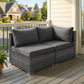 RADIATA 2-Piece Patio Furniture Set, Heavy-Duty 500 lbs Outdoor Sectional, L-Shaped Wicker Sofa with 1 Corner & 3 Armless Chairs for Porch, Deck, Backyard