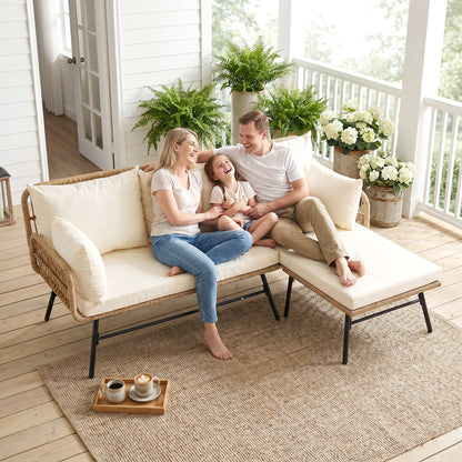 RADIATA Patio Boho Furniture sets Wicker Outdoor Sofa Conversation Set, Natural