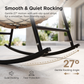 RADIATA Oversized Outdoor Papasan Rocking Chair with 5.1" Cushion, 450 lb Heavy-Duty Rattan Patio Rocker Chair, Water-Resistant Lounge Chair for Porch, Garden, Bedroom