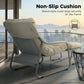 RADIATA Patio Lounge Set: Padded Chair and Ottoman, Tufted Cushion, Metal Frame, Beige