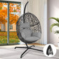 RADIATA Swing Egg Chair Bird Nest Cage Chair with Stand Thicken Gray UV-Resistant Cushion Indoor Outdoor Premium Rattan Wovend Sturdy Metal Frame 275lbs Capacity for Bedroom Living Room