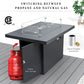 RADIATA Outdoor 43'' Rectangular Grey Aluminum Propane Fire Pit Table 55,000 BTU Output Safe Certified