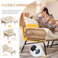 RADIATA Outdoor BOHO Natural Wicker Patio Furniture Set with Beige Cushions