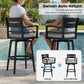 RADIATA Aluminum Bar Height Patio Table, Scratch-Resistant Marble-Look Tabletop with Umbrella Hole, High Top Outdoor Table (200 lb Capacity)