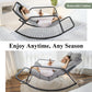 RADIATA Oversized Papasan Rocking Recliner Chair with Footrest, 450lbs Wicker Lounge Chair for Indoor Outdoor Patio, Living Room, Beige