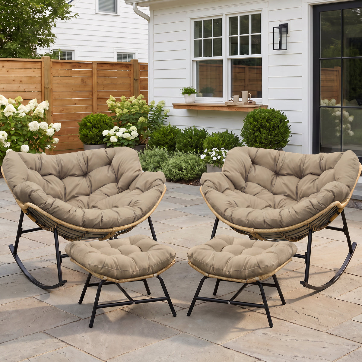 RADIATA Outdoor Indoor Papasan Rocking Chair Oversized Wicker Royal Rocking Chair