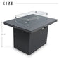 RADIATA Outdoor 43'' Rectangular Grey Aluminum Propane Fire Pit Table 55,000 BTU Output Safe Certified