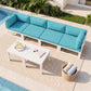RADIATA 6pcs Outdoor Aluminum Furniture Set with 29" Seats, Oversized Modular Conversation Set Sectional Sofa, 500 lb Capacity,4" Cushions, 2 Corner&2 Armless Chairs&2 Tables