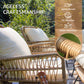 RADIATA Outdoor BOHO Natural Wicker Patio Furniture Set with Beige Cushions