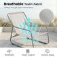 RADIATA Patio Lounge Chair with Armrests & Patio Chair and Ottoman, Oversized Papasan Chair, Heavy Duty 400lbs, Outdoor Chair with Foot Rest, 2PCS,Beige