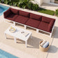 RADIATA 6pcs Outdoor Aluminum Furniture Set with 29" Seats, Oversized Modular Conversation Set Sectional Sofa, 500 lb Capacity,4" Cushions, 2 Corner&2 Armless Chairs&2 Tables