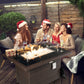 RADIATA Outdoor 43'' Rectangular Brown Wicker Propane Fire Pit Table 55,000 BTU Output Safe Certified
