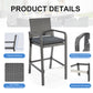RADIATA 5 Piece High Top Outdoor Bar Table and Chairs Set with Cushions for 4 Seats, Grey Wicker Bar Height Patio Furniture Set with Storage for Backyard Deck Garden and Poolside