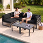 RADIATA 6pcs Outdoor Aluminum Furniture Set with 29" Seats, Oversized Modular Conversation Set Sectional Sofa, 500 lb Capacity,4" Cushions, 2 Corner&2 Armless Chairs&2 Tables